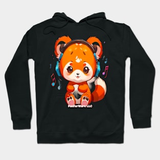 Kawaii Chibi RedPanda Listening to Kpop Music PanfurWare LLC Hoodie